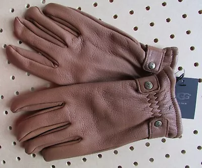 UGG Gloves Randel Nubuck Leather Chestnut Or Black Sizes M Or XL New $125 • $94.49