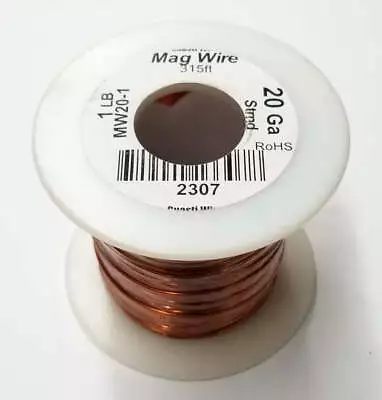 20 Gauge Insulated Magnet Wire 1 Pound Roll (315' Approx.) 20AWG MW20-1 • $29.95