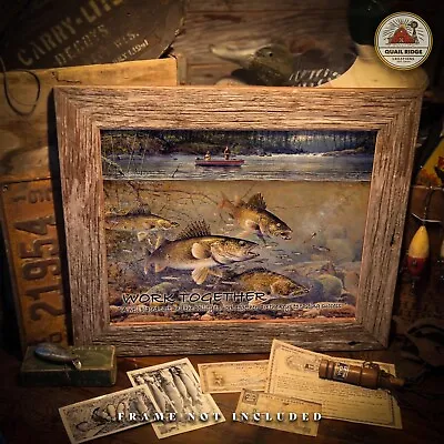 Walleye Fishing Art Print Motivational Poster Hunting Lodge Resort Wall Decor • $9.95