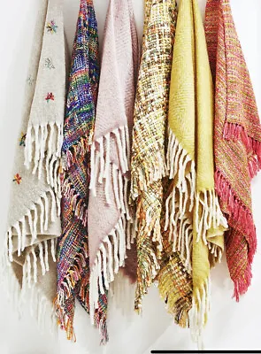 Blanket Throw Soft Furn La Redoute Teddy Pom Tassel Many Styles Sizes To Choose • £35