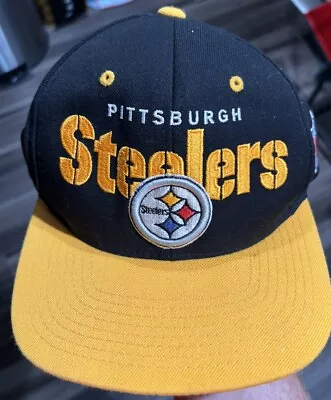 Pittsburgh Steelers Mens Snapback Black Mitchell & Ness Vintage Collection NFL • $19.99