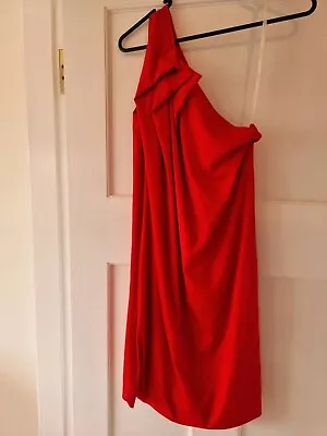 $100 • Buy CALVIN KLEIN - One Shoulder Red Dress