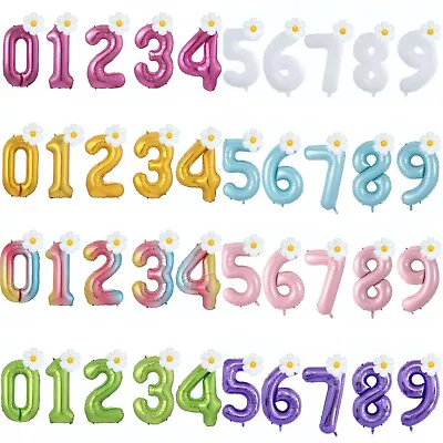 £2.99 • Buy 2pcs Daisy Flower 30  Girls Princess Number Colour Balloon  Foil Birthday Party
