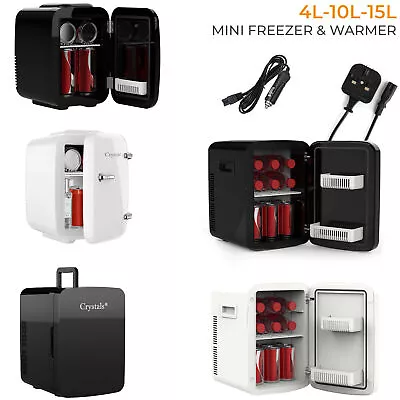 4/10/15L Mini Fridge TableTop Electric Cooler Warmer Portable Ice Box Office Car • £31.85