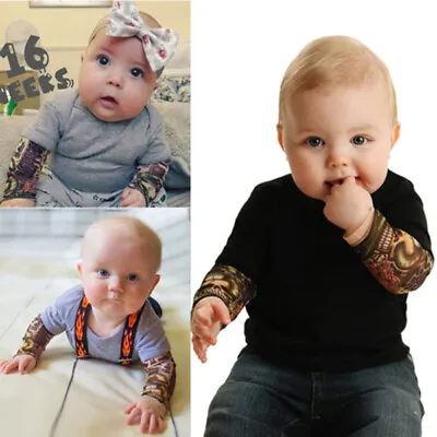 Jumpsuit Outfit Newborn Baby Boy Long Tattoo Sleeve Romper Cotton Clothes Infant • $26.39