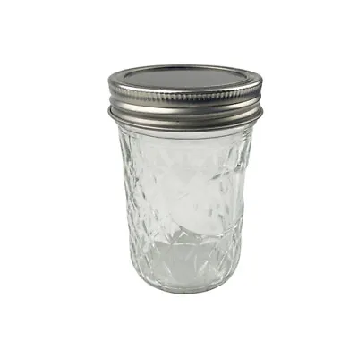 Mason Jar 8oz Regular Mouth Mason Jar W/ Lids Glass Half Pint Canning • $10.99