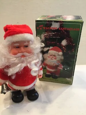 Vintage Walking Ringing Bell Playing Music Christmas Santa Claus In Original Box • $19.99