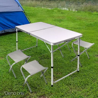 Portable Folding Outdoor Camping Picnic Bbq Table And 4Pcs Chairs Set • $49