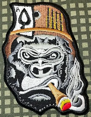 Gorilla General Smoking Poker Patch Hook & Iron-On New B523 • $4.90