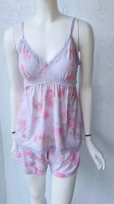 VTG Y2K Laura Ashley 2pc Pajama Babydoll Top & Shorts Bottom Floral Medium • $28