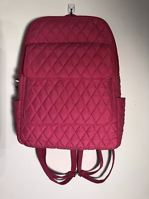 RARE Vera Bradley Unique Pink Microfiber CLASSIC 2004 Backpack BREAST CANCER EUC • $44.99