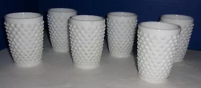 6 Pre Owned  Vintage Fenton? Milk Glass Hob Nail Juice Glasses • $40