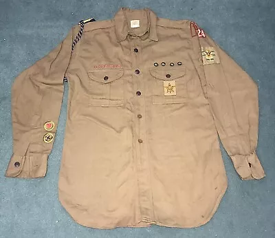 Vintage Early BSA Boy Scout Shirt Star Scout & Assistant Scout Leader Patches • $84.99