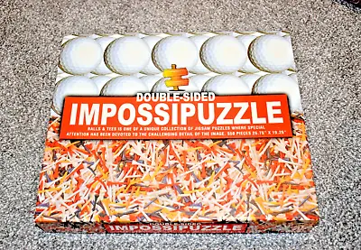 IMPOSSIPUZZLE Double Sided Jigsaw Puzzle 550 Piece Golf Balls & Tees COMPLETE • £0.99