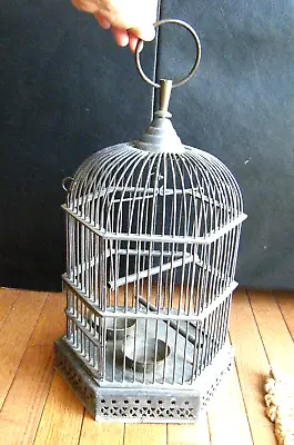 18  Large Antique Solid Brass Domed Heavy Bird Cage • $95
