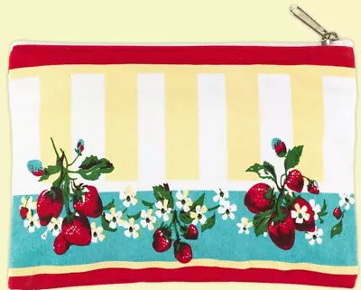 ReTrO VTG Style Strawberry Strawberries Flowers Cottage Souvenir Travel Pouch • $8.96