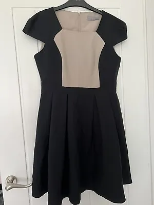 £5 • Buy Dorothy Perkins Dress 12 Peplum Black & Beige