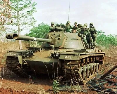 48A3 Tank Moves Through A Destroyed Viet Cong Camp Vietnam War 8x10 PRINT PHOTO • $6.98