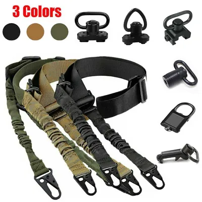 Tactical 2 Point Sling Adjustable Gun Rifle Strap M LOK QD Sling Swivels Mount • $14.61