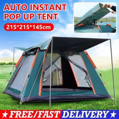 Auto Instant Pop Up Tent Camping 4-5 Person Shelter Hiking Fishing Shade Outdoor • $53.99