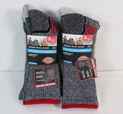 4 Pack Of Dickies Mens Merino Wool Blend Performance Socks Black Size 6-12 S114 • $23.99