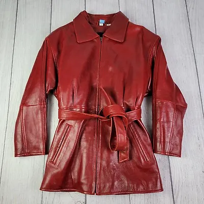 Angelo Vera Pelle Vintage Italian Leather Coat Women’s Size Small • $79.95