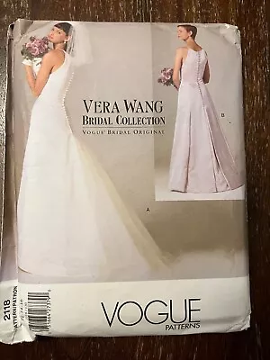 Vogue 2118 UNCUT Sewing Pattern Misses' Petite Wedding Dress Size 12-16 Wang • $19.99