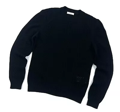 Luxury Men's VERSACE COLLECTION Black Wool Large Knit Casual Sweater Size M/L • $86.25