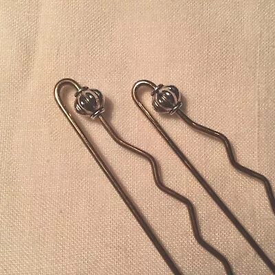 Artisan Handmade Bronze Metal Hair Fork Hair Pin Hair Stick SET OF 2 USA • $12