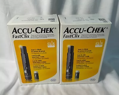 2 X ACCU-CHEK FastClix Finger Pricked Lancing Device & 6 Lancets • £26.95