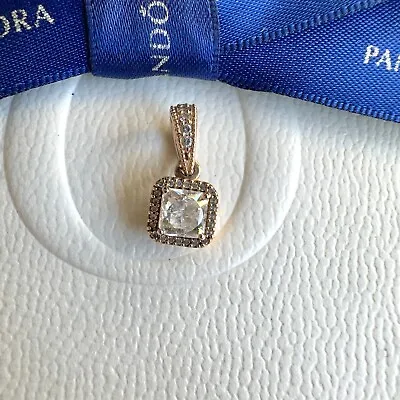 $55 • Buy Authentic Pandora Rose Gold Timeless Elegance CZ Halo Pendant Charm #380378CZ