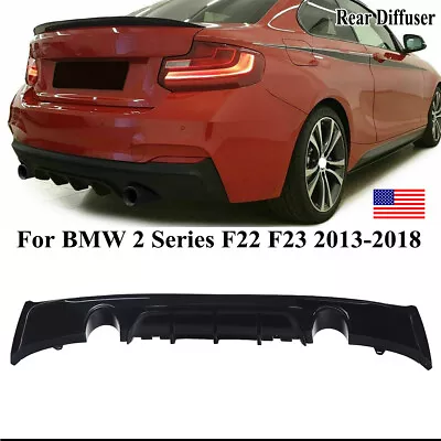 Rear Bumper Diffuser For BMW 2 Series F22 F23 M Tech M Sport 14-19 Gloss Black • $125.99