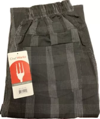 Whites Easyfit Chef Trousers Teflon Black Check XS (A675-XS) • £13.95