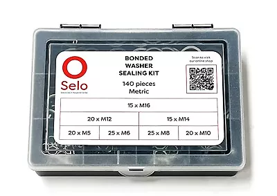 Bonded Washer Sealing Kit - Metric - 140 Pieces Self Centering Seal Dowty M5-M16 • £24