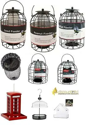 New Squirrel Proof Feeding Station Peanut/ Seed/ Fat Ball Mealworm Bird Feeder  • £7.99