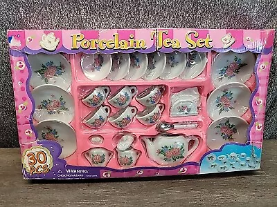 30 Piece Real Mini Porcelain Floral Tea Set  • $29.97