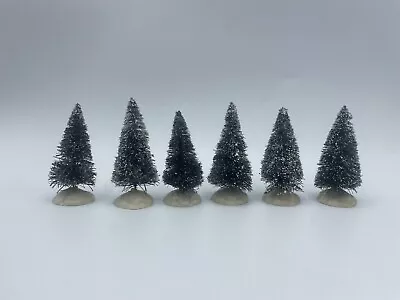 6 Lemax Miniature Pine Trees Christmas Tree Holiday Snow Village Accessory • $7.99