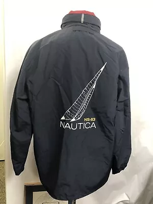 Men’s XL Nautica NS-83 Windbreaker Parka Rain Jacket Hooded  Large Sailboat Logo • $39