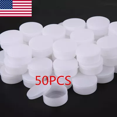 50Pcs 10g White Plastic Cosmetic Sample Container Mini Jars Pot Small Empty Box • $9.78