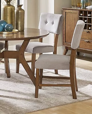 Armless Chairs Tufted Back Dining Chairs Set Of 4 Kitchen Wooden Furniture • $495