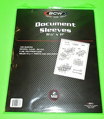 100 8-1/2 X11  DOCUMENT / PRINT SLEEVES-CLEAR-ARCHIVAL SAFE-ACID FREE-2 MIL  • $9.25