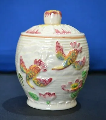 £14 • Buy Vintage Price Brothers Lidded Preserve Jar Chinese Bird Bas Relief Design 