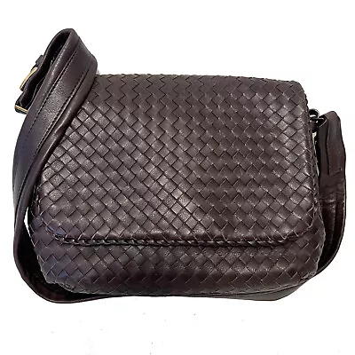 T. ANTHONY Brown Intrecciato Leather Shoulder Bag - NEW • $225