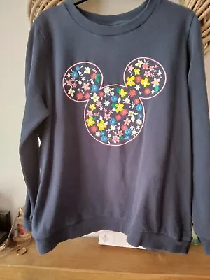 £9 • Buy Tu Size 16 Blue Disney Mickey Mouse  Floral Embroidred Sweatshirt 