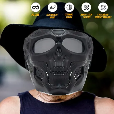Full Face Masks Skull Skeleton Goggles Impact Resistant Army Fans Tactical Mask • $14.99