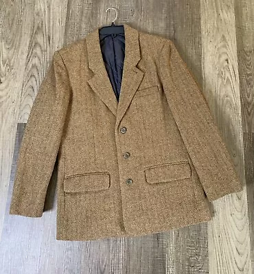 Vintage LL Bean Blazer Herringbone Wool Sport Coat Jacket Thinsulate 38 Short • $44