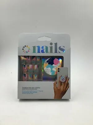 $18.20 • Buy Pop Socket Ready To Wear Press On Nail Marble DIY Manicure Kit Popsocket