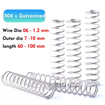 Coil Spring Small Galvanized Metal Steel Expansion Compressed Springs 0.6-1.2 Mm • £2.39