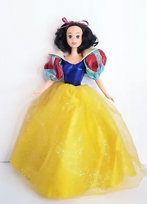Snow White 12  Doll Yellow Gown Hair Bow Shoes Gem Eyes Ring Vintage 1966 Body • $19.99