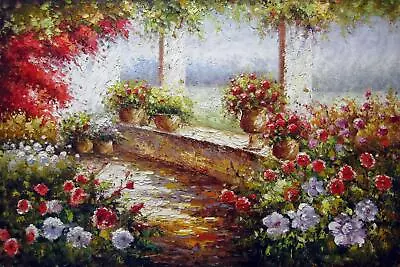 24x36 Inches Mediterranean Stretched Oil Painting Canvas Handmade Art Wall 506 • $120